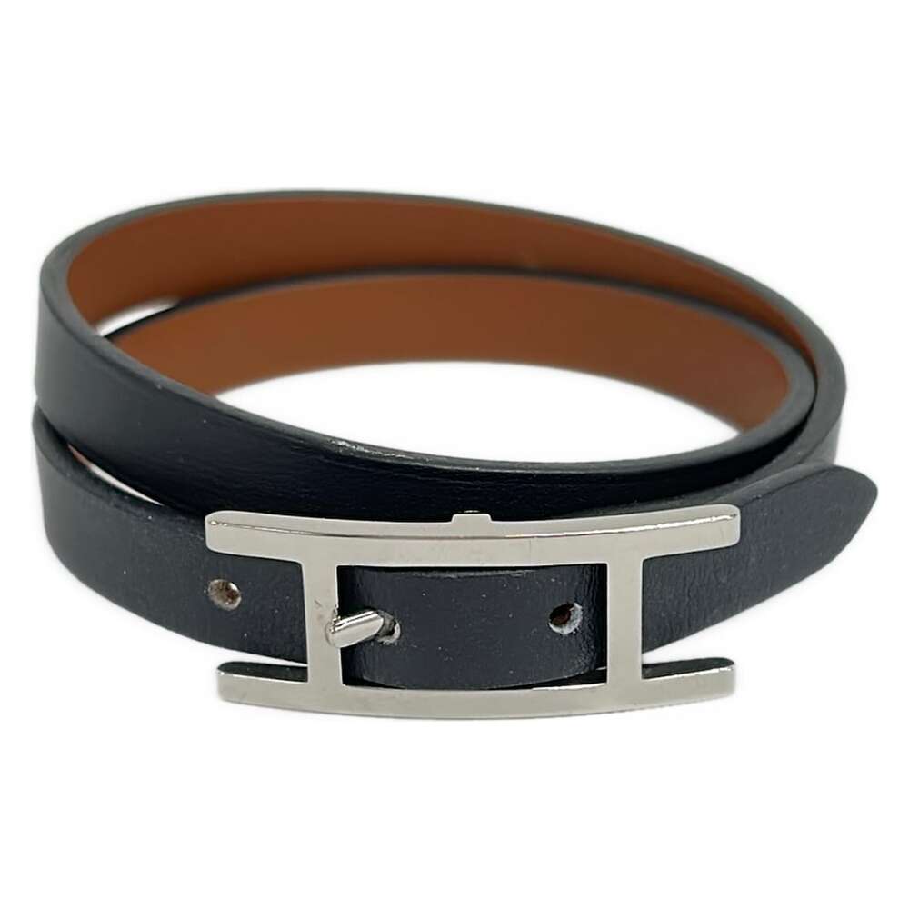Hermès Hapi 3 Bracelet Black Fauve Vaux Chamonix Vaux Tadelakt Hardware